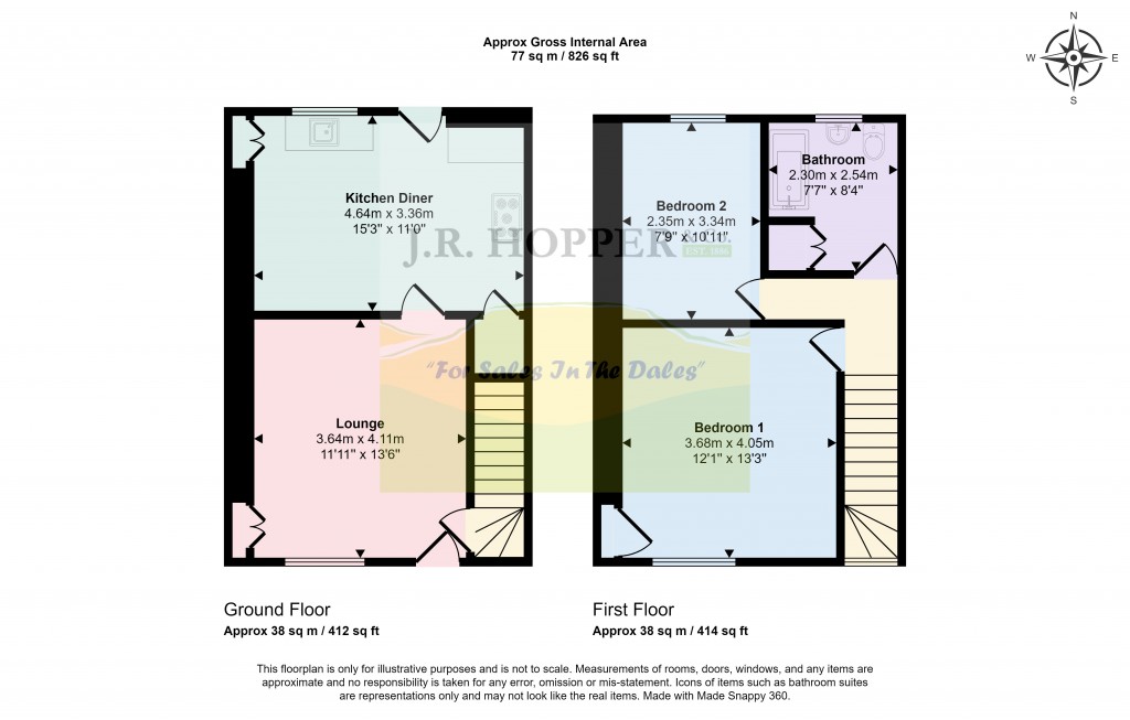 Floorplans For Burtersett, Hawes, North Yorkshire
