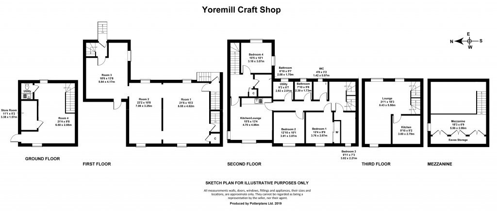 Floorplans For Yore Mill Craft Shop & Teashop, Aysgarth, North Yorkshire
