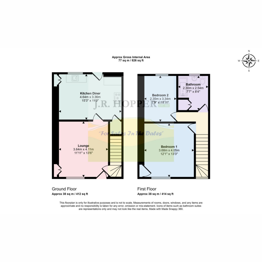 Floorplans For 1 South View, Burtersett Hawes DL8 3PD