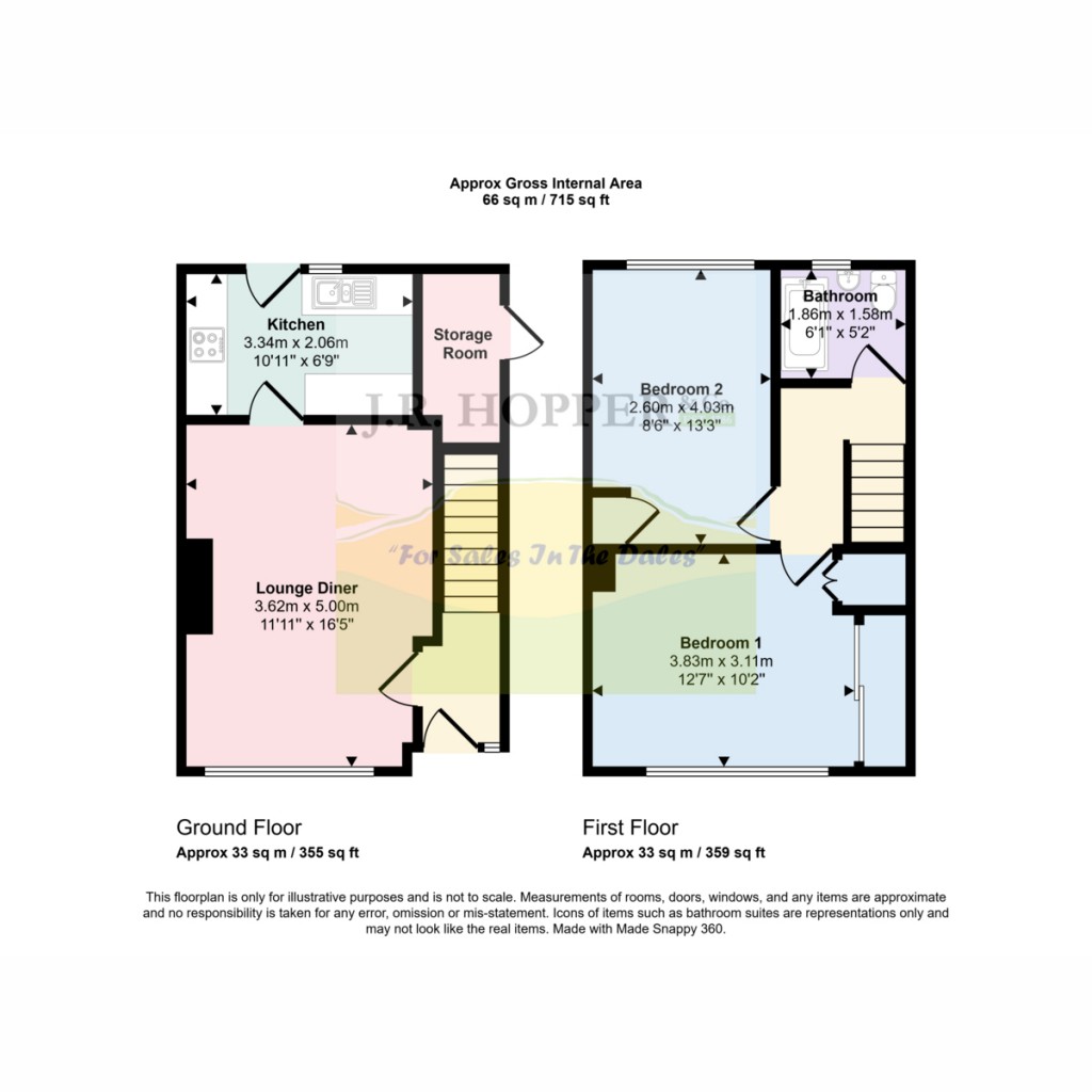 Floorplans For 48 Park Lane, Middleham DL8 4QT