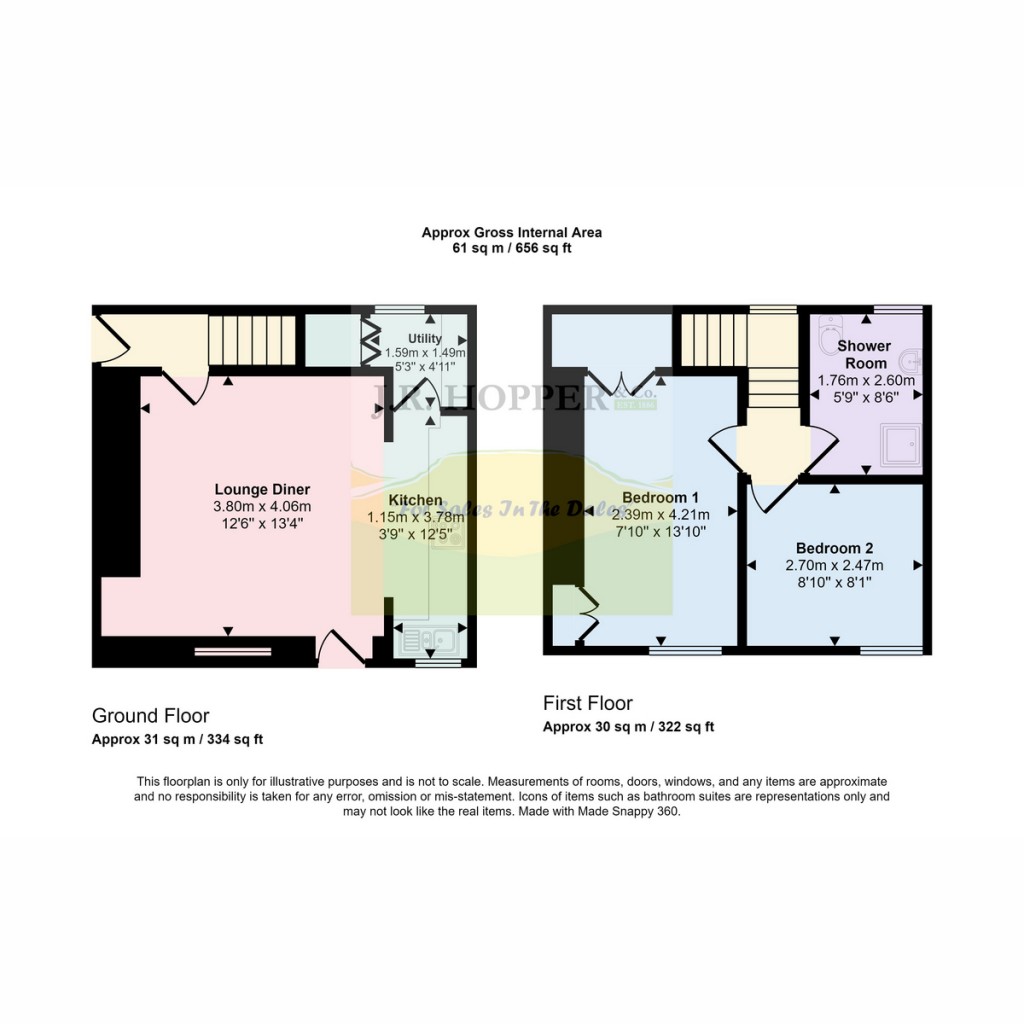 Floorplans For Walden Cottage, West Burton