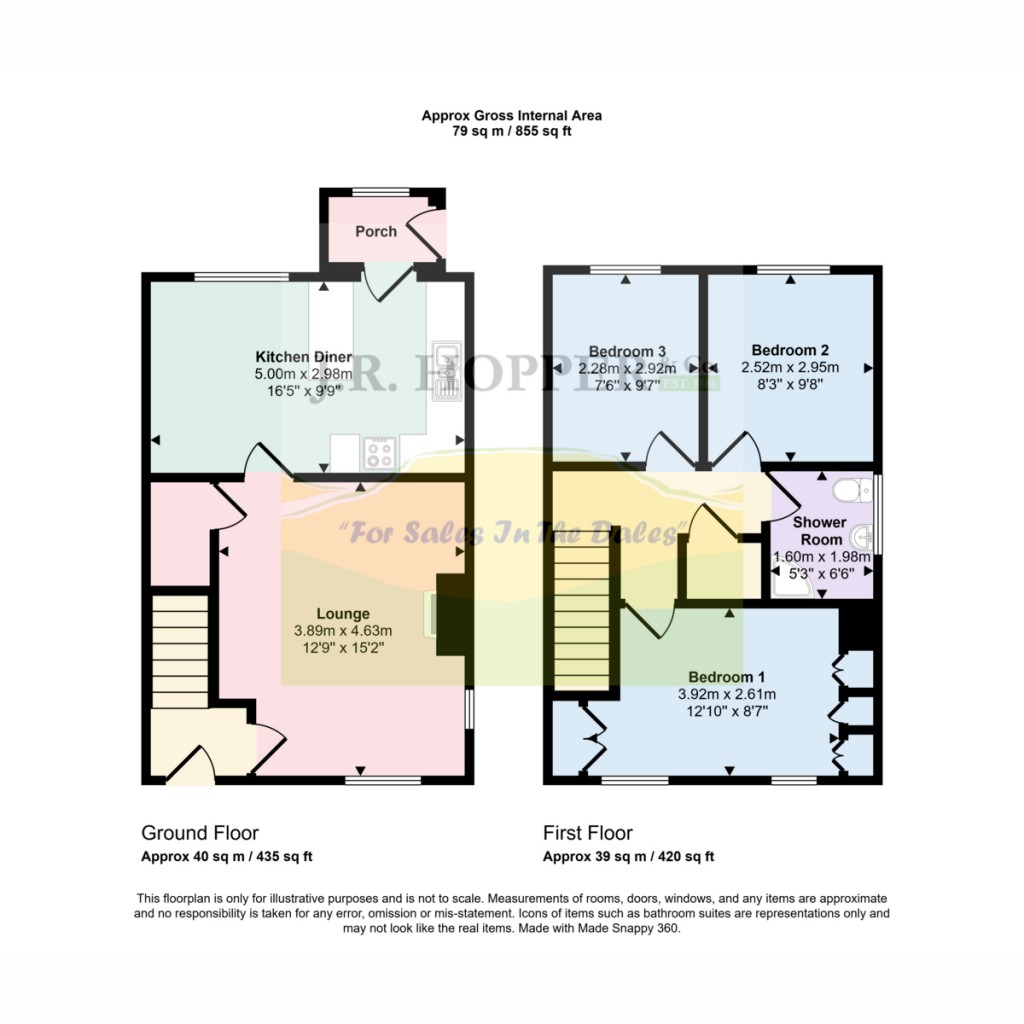 Floorplans For Moor Road, Bellerby, DL8 5