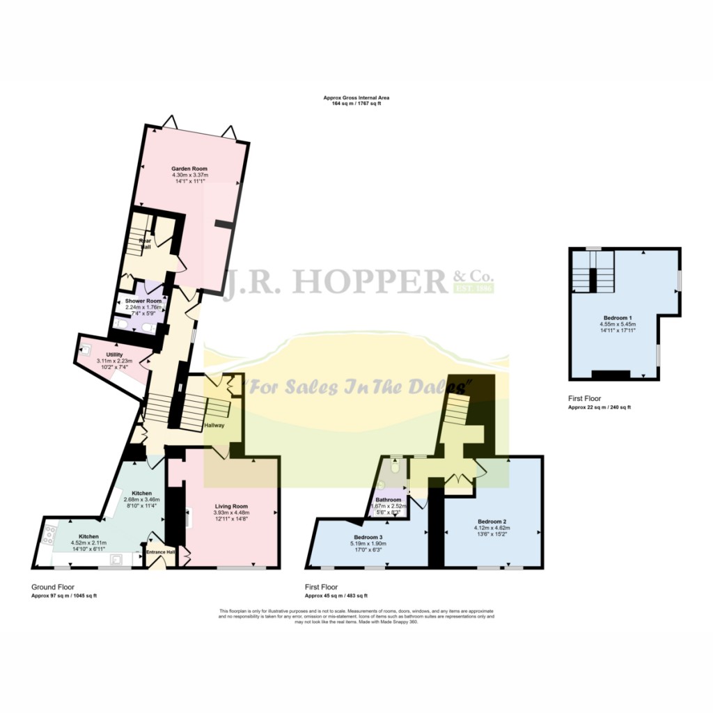 Floorplans For School House West Burton, Leyburn DL8 4JY