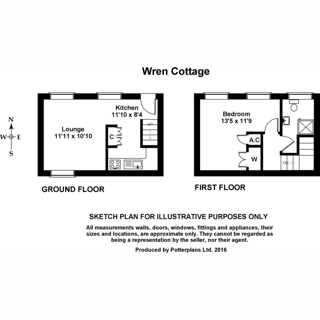 Floorplans For Wren Cottage, 2 Black Bull Yard East Witton Road, Middleham DL8 4NX