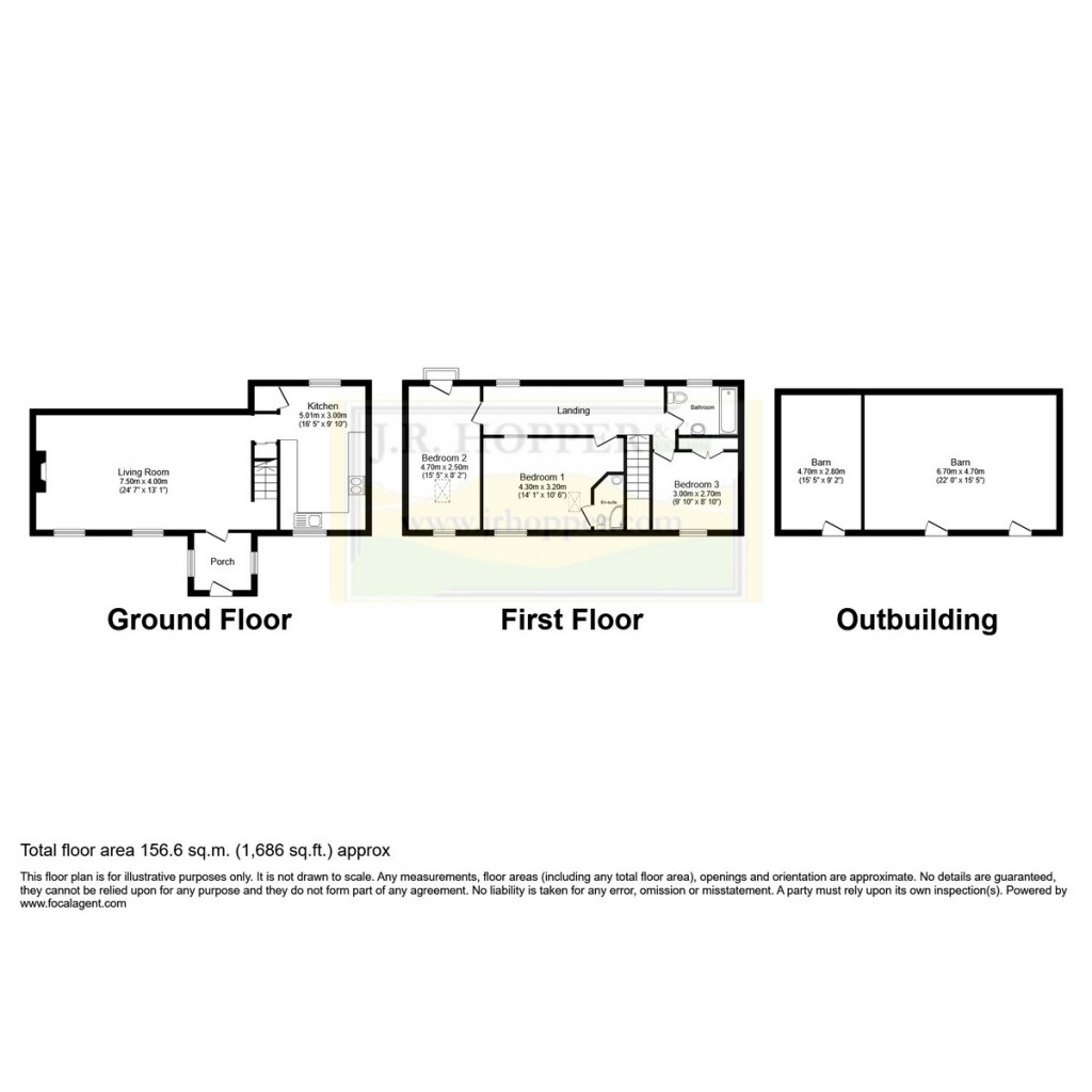 Floorplans For Ellers Farmhouse, Nr Keld, DL11 6LR