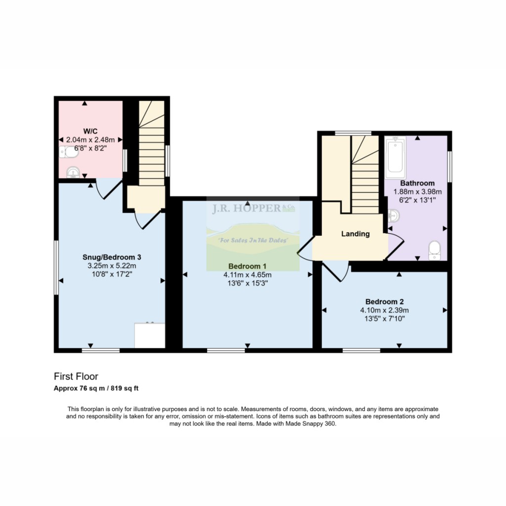 Floorplans For Hazel House Widdale, Hawes DL8 3LX