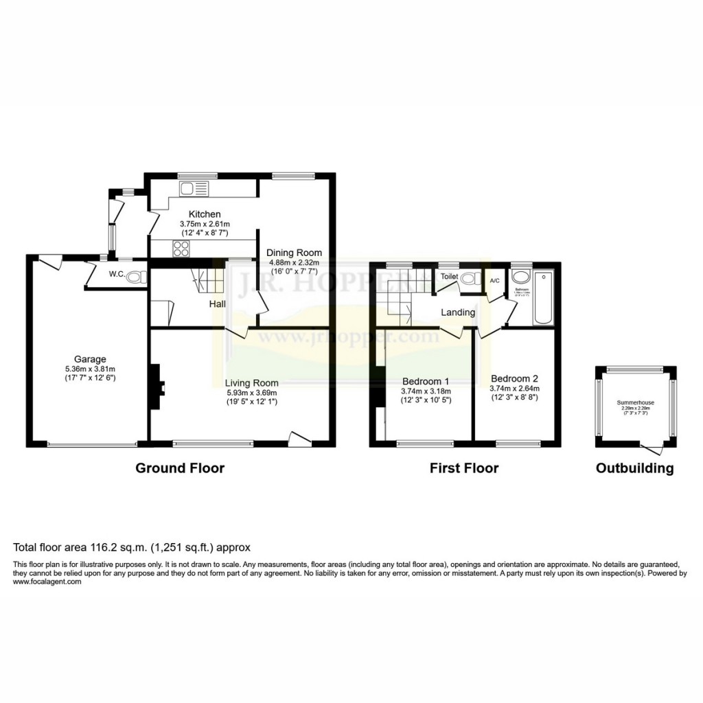 Floorplans For Curlew Cottage, Hawes