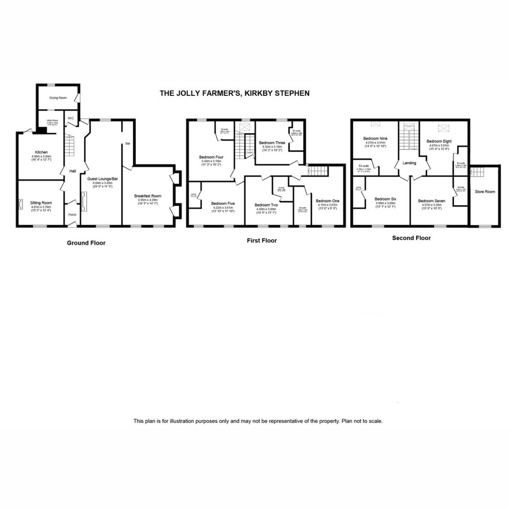 Floorplans For The Jolly Farmers 63 High Street, Kirkby Stephen CA17 4SH