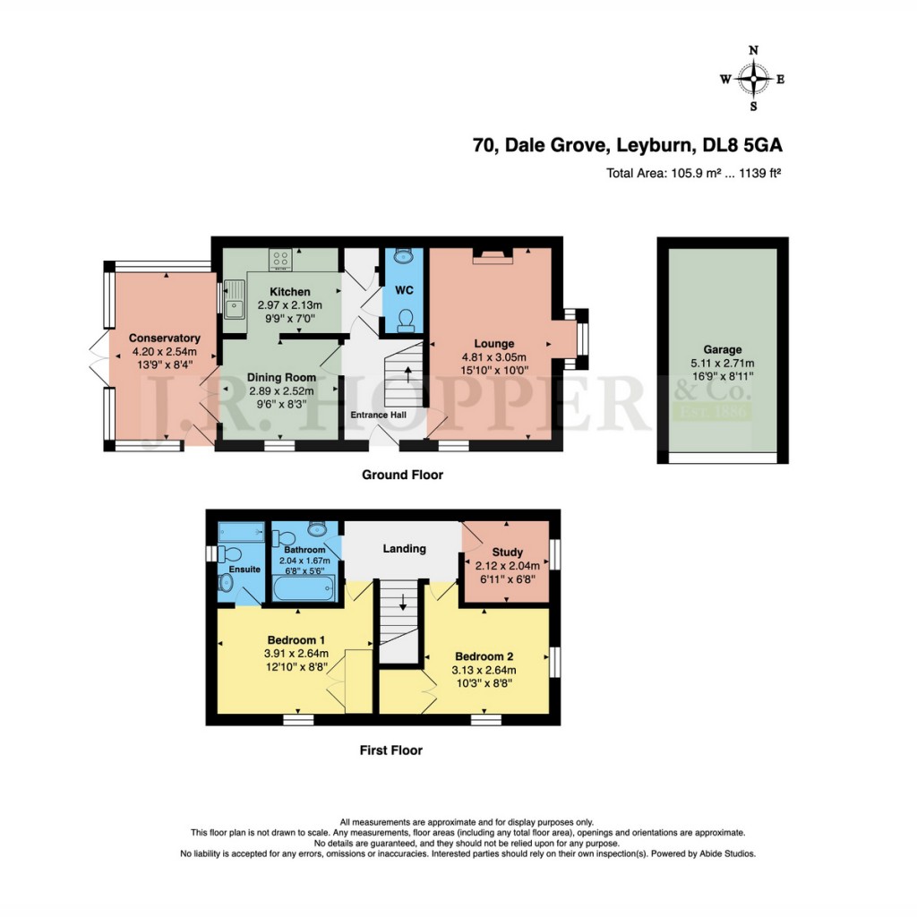 Floorplans For 70 Dale Grove, Leyburn, DL8 5