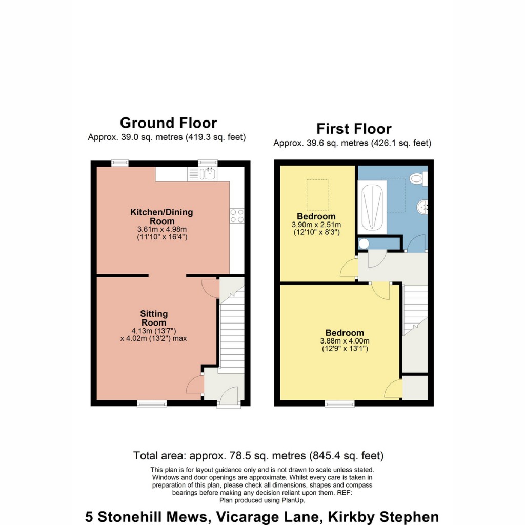 Floorplans For 5 Stonehill Mews, Kirkby Stephen