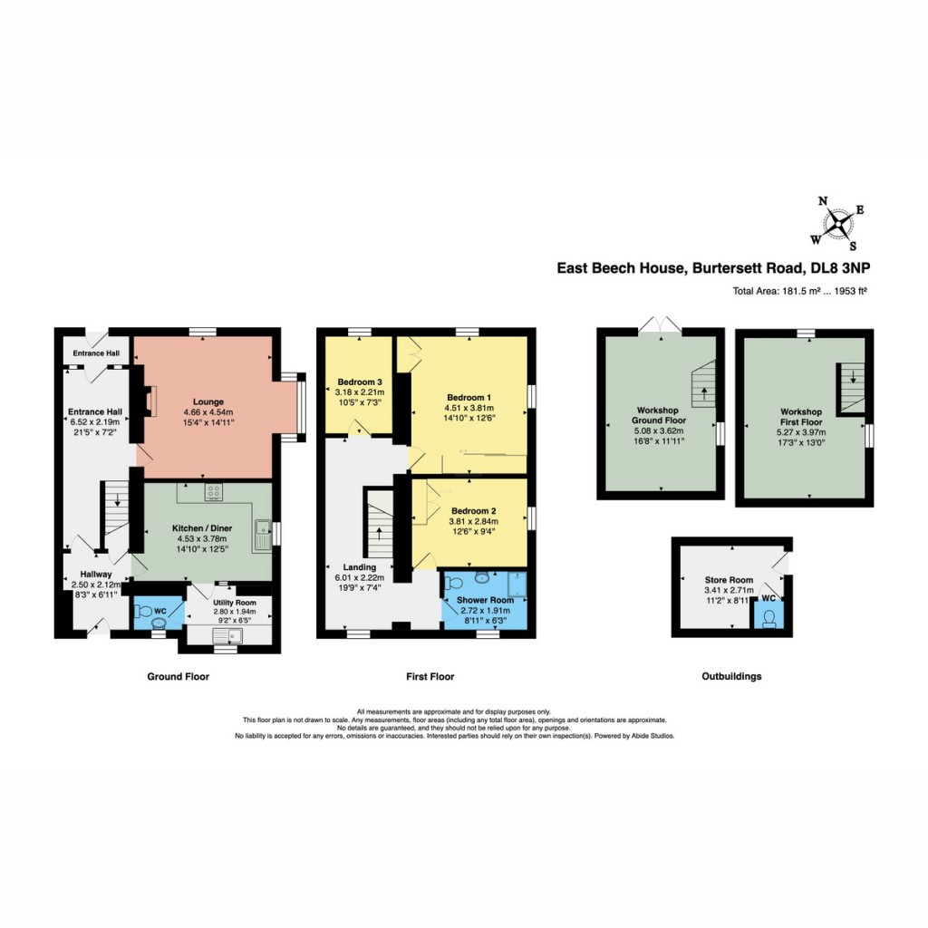 Floorplans For East Beech House, Hawes