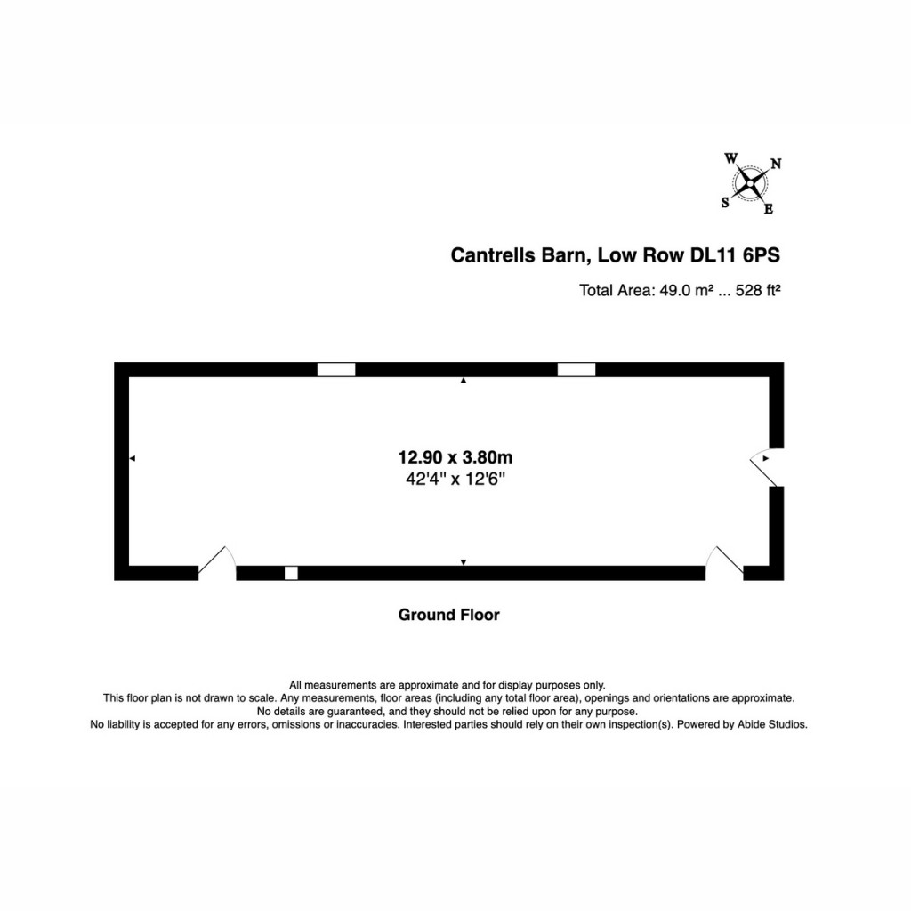 Floorplans For Cantrells Barn, Low Row, Richmond, DL11 6PS