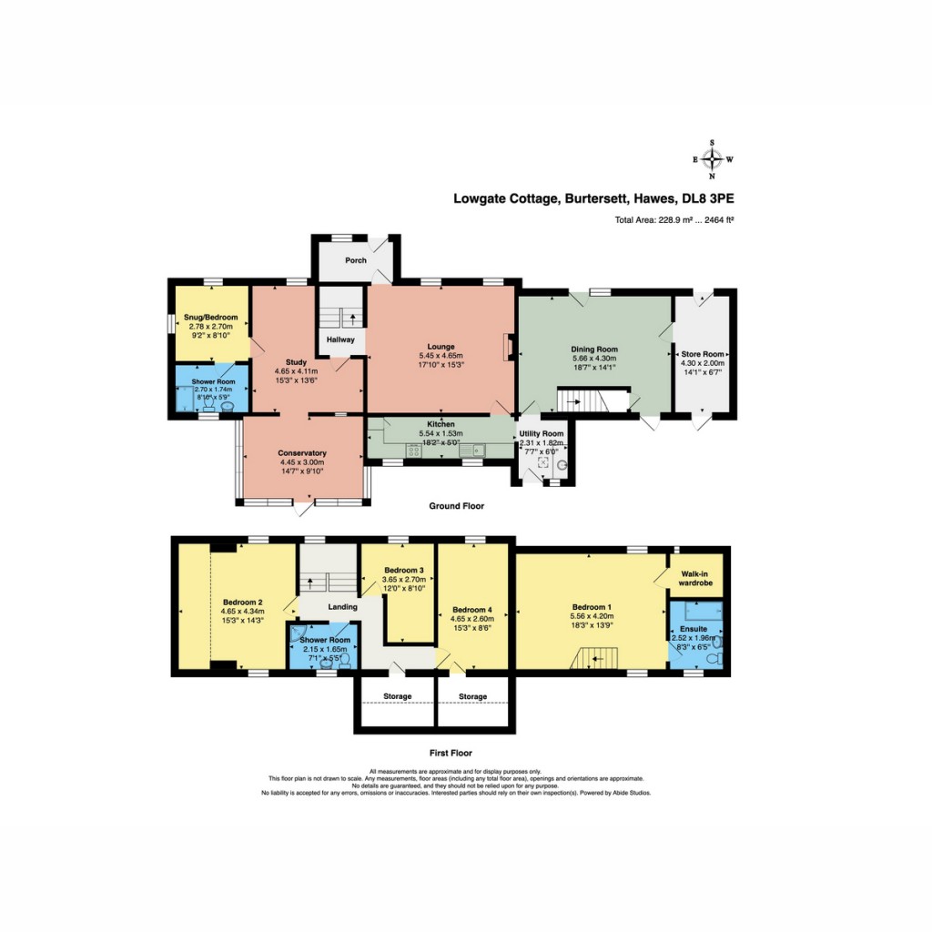 Floorplans For Lowgate Cottage Lowgate, Burtersett