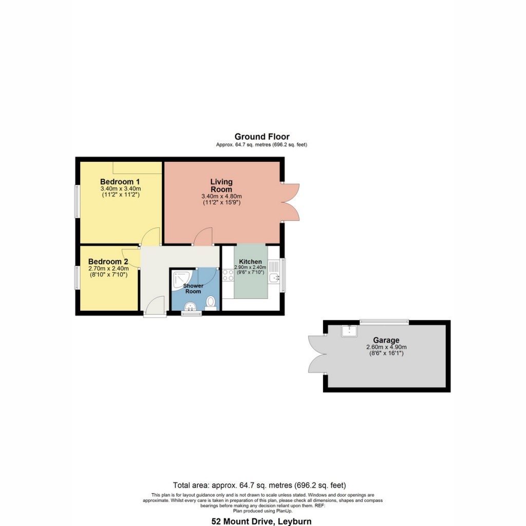 Floorplans For 52 Mount Drive, Leyburn, DL8 5JQ