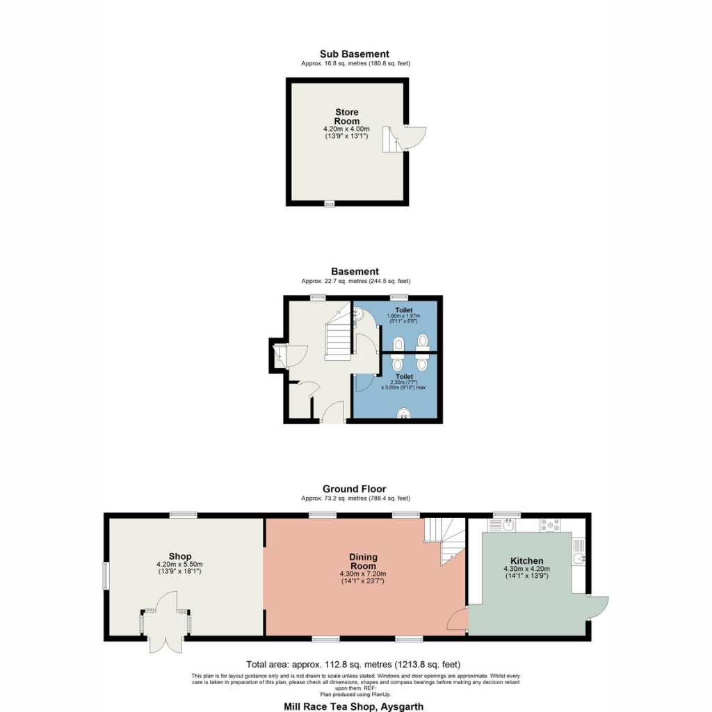 Floorplans For Mill Race Tea Shop, Aysgarth