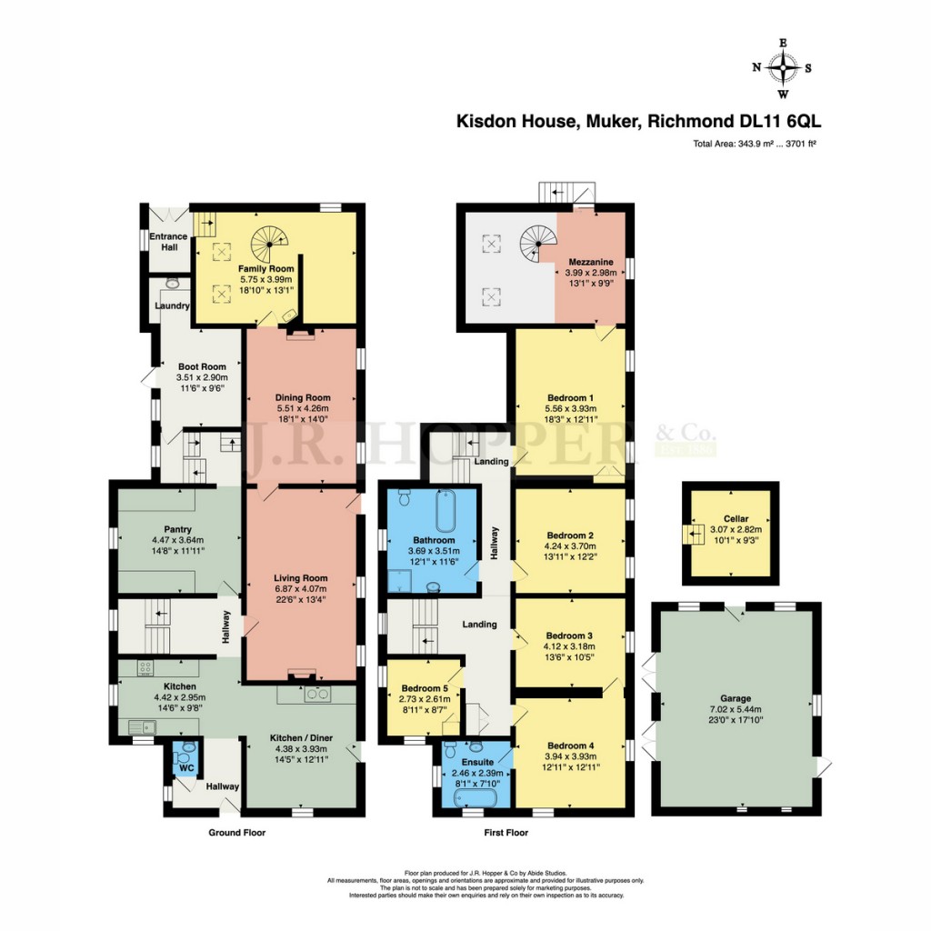 Floorplans For Kisdon House, Muker