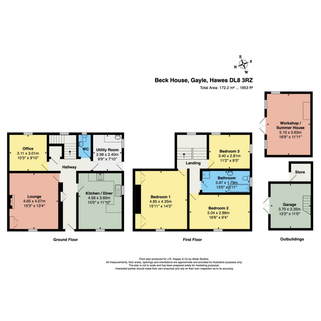Floorplans For Beck House, Gayle, Hawes, DL8 3RZ