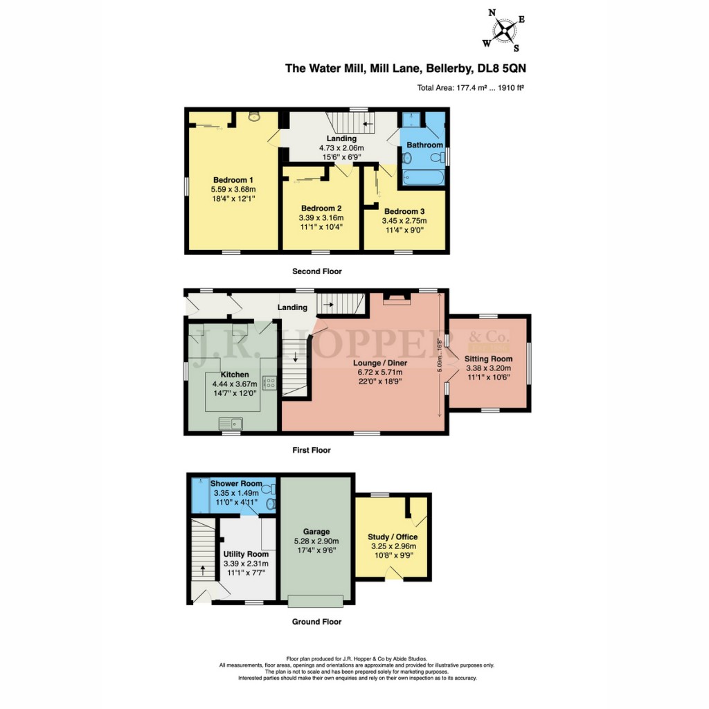 Floorplans For The Watermill, Bellerby, DL8 5QN