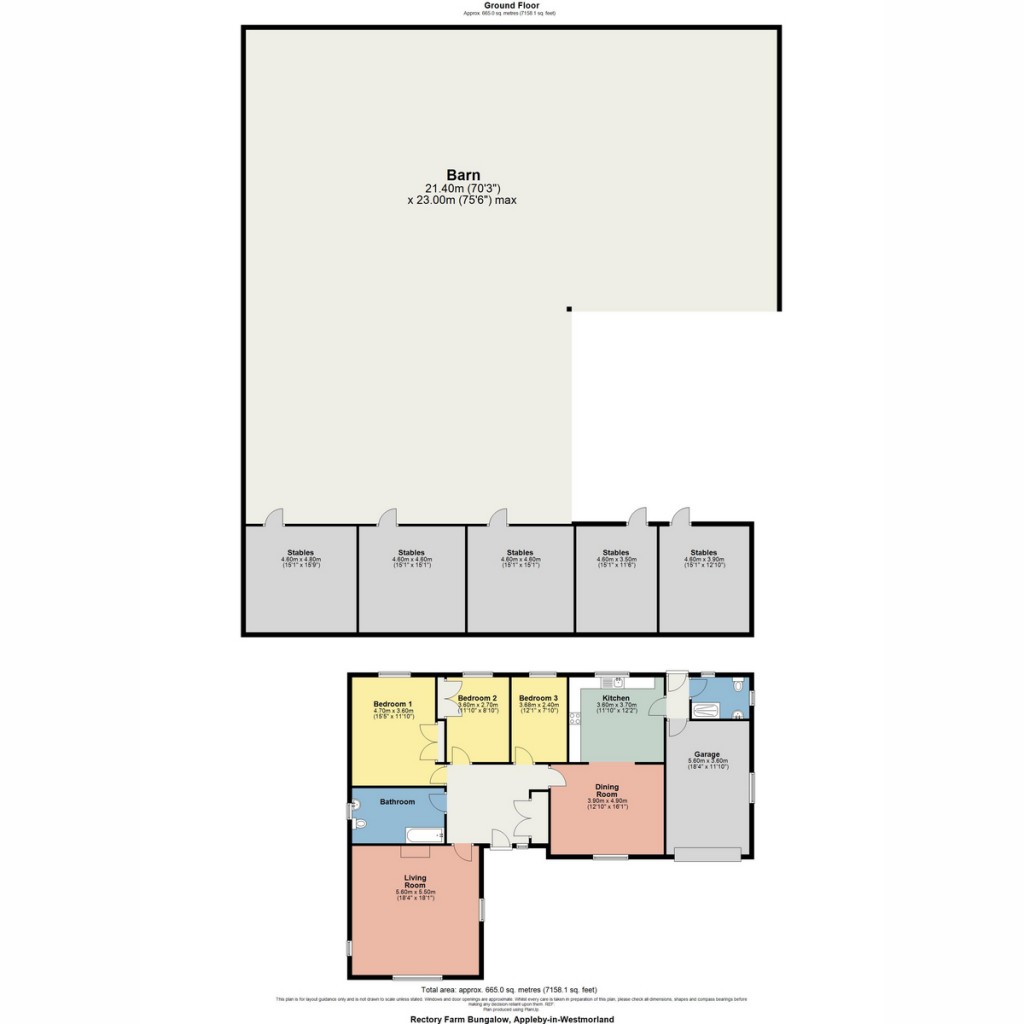 Floorplans For Rectory Farm Bungalow, Ormside