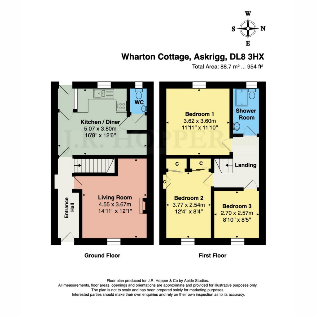 Floorplans For Wharton Cottage Askrigg, Leyburn