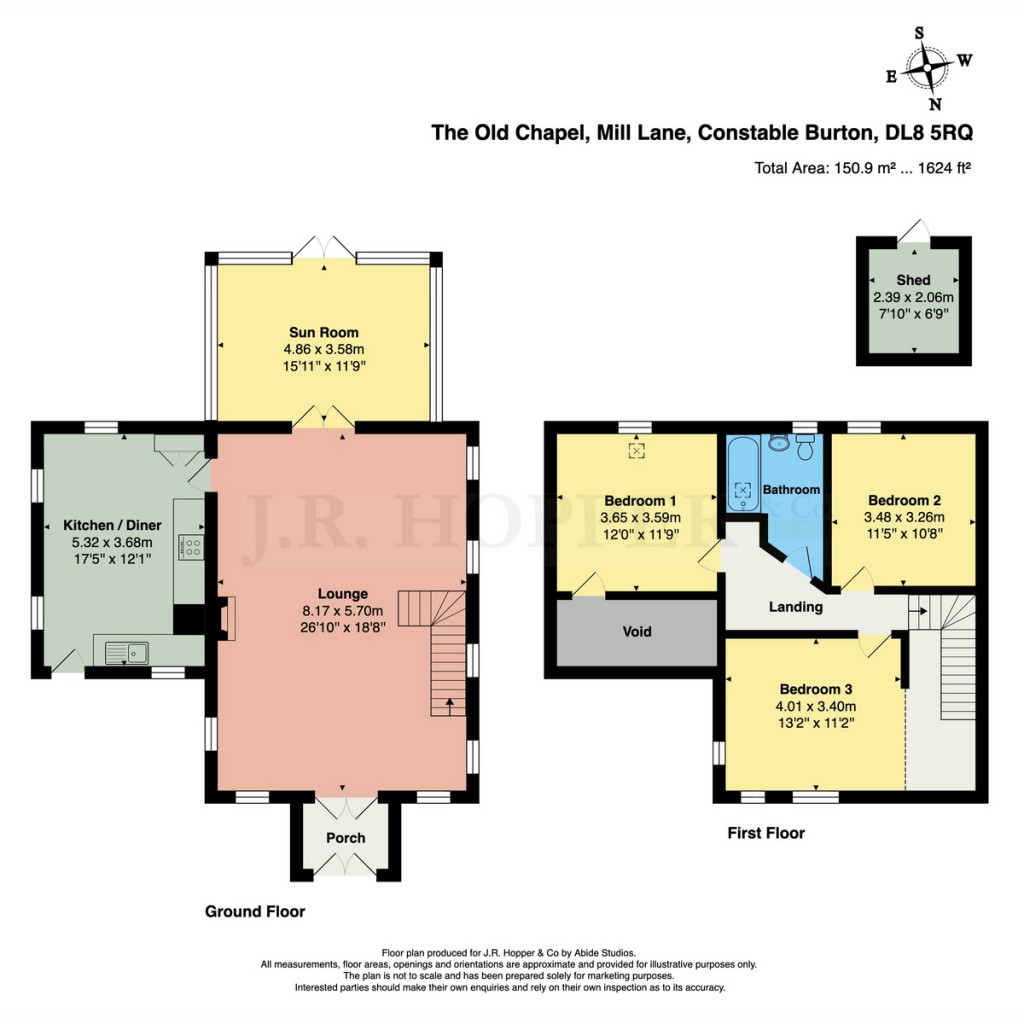 Floorplans For The Old Chapel Mill Lane, Constable Burton