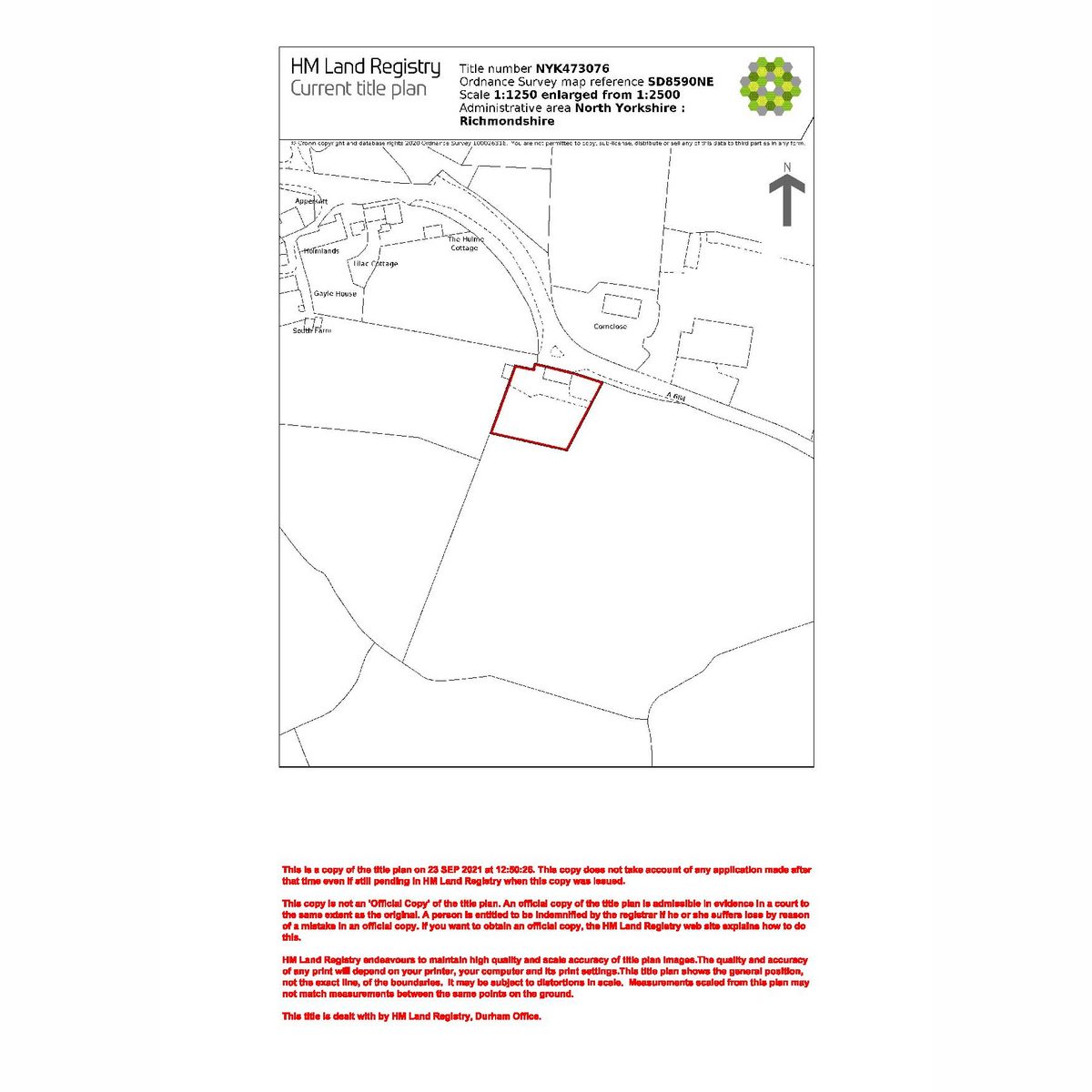 Tom's Barn, Appersett, DL8 3LN — plan 1