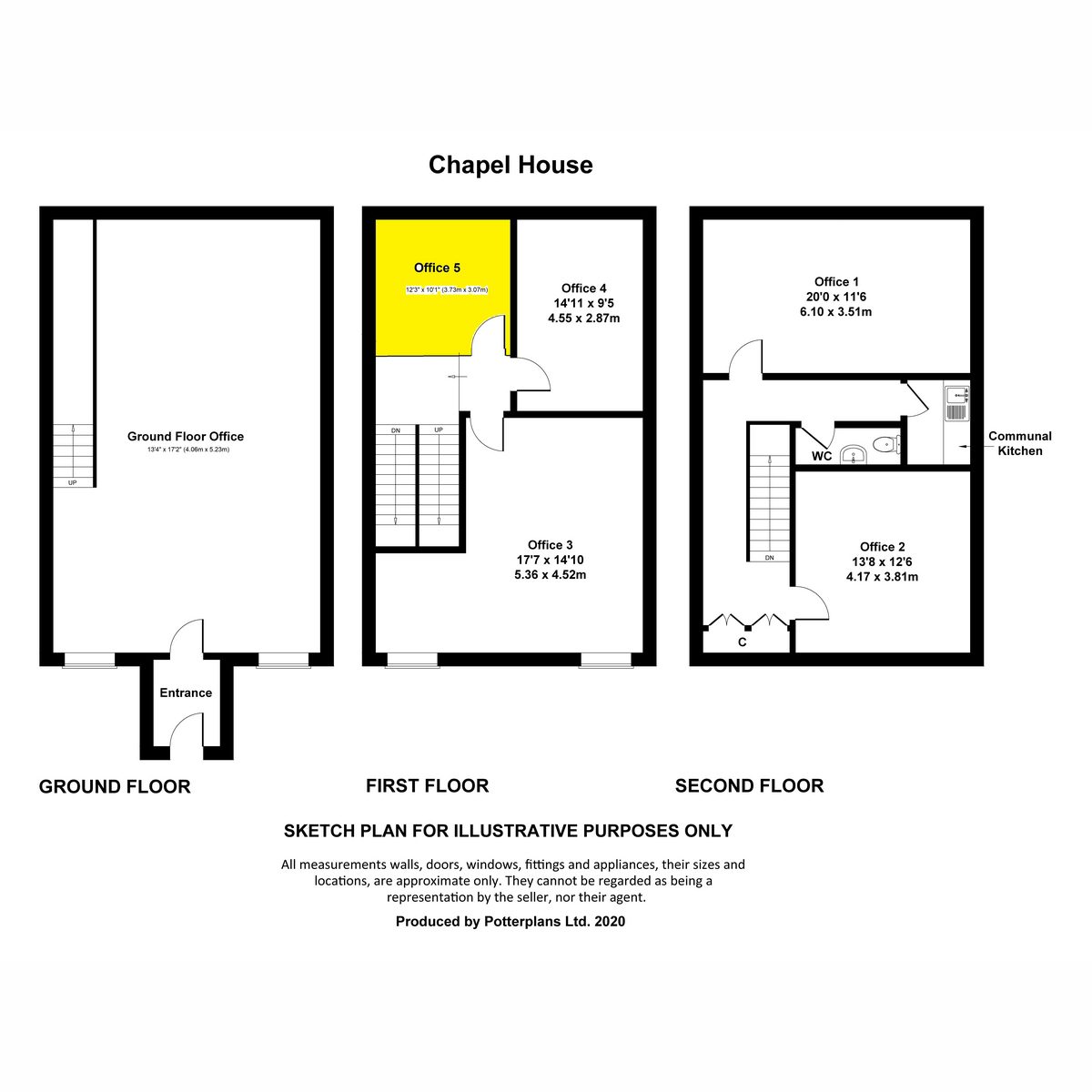Office 5, chapel House, Leyburn, DL8 5AT — plan 1