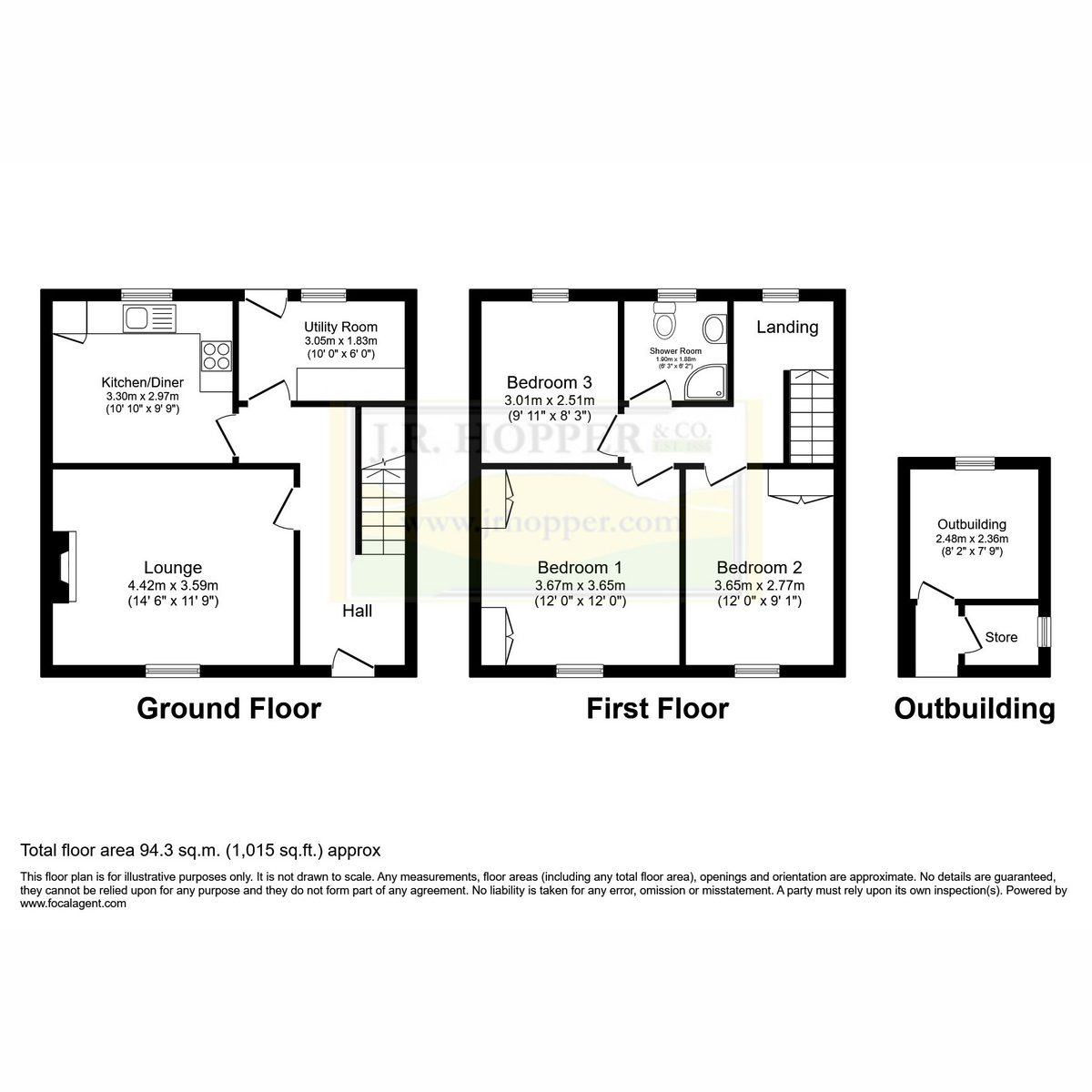 2 Town Head, Hawes, DL8 3RJ — plan 1
