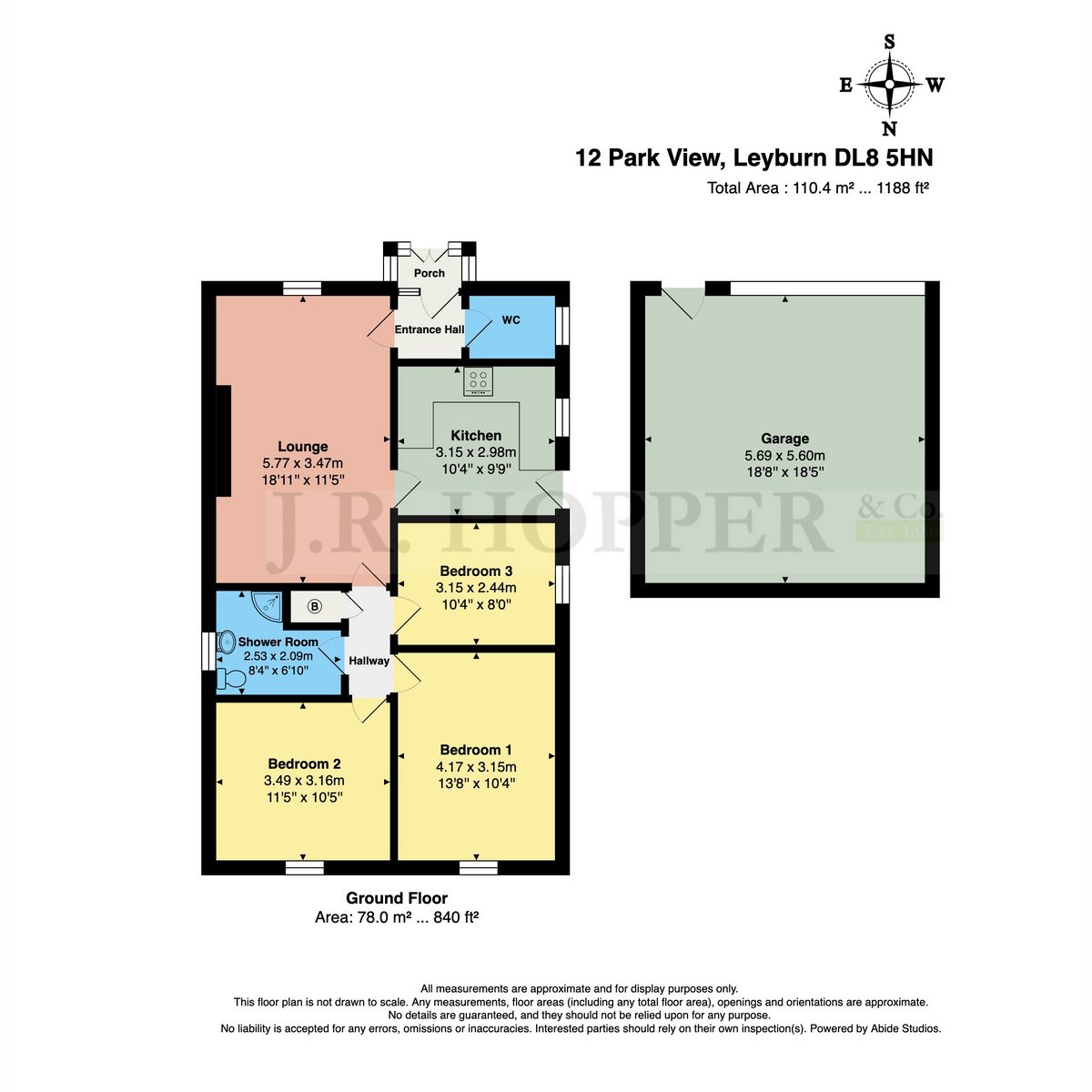 12 Park View, Leyburn, DL8 5HN — plan 1
