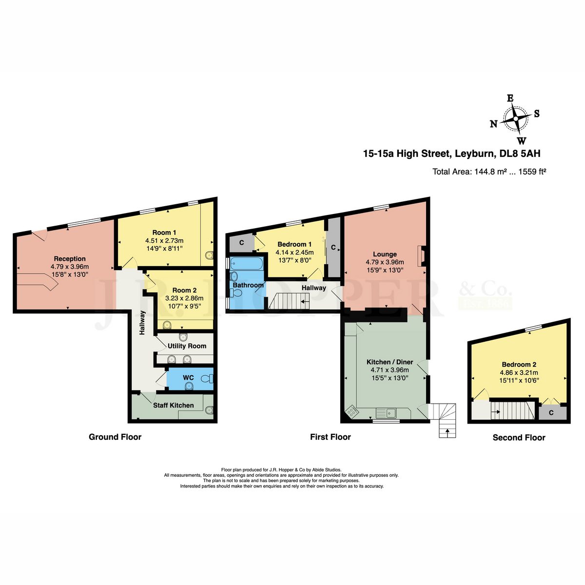 15 & 15a High Street, Leyburn, DL8 5AH — plan 1