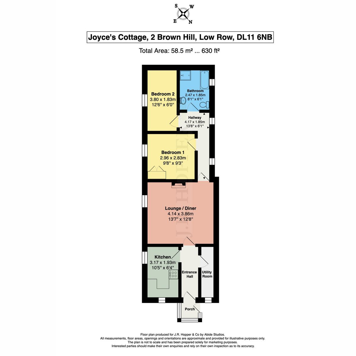 Joyce's Cottage, 2 Brown Hill, Low Row, DL11 6NB — plan 1