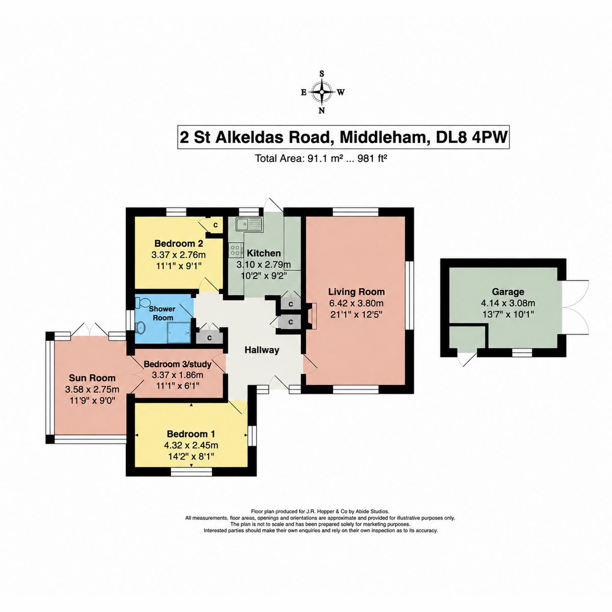 2 St. Alkeldas Road, Middleham, DL8 4PW — plan 1